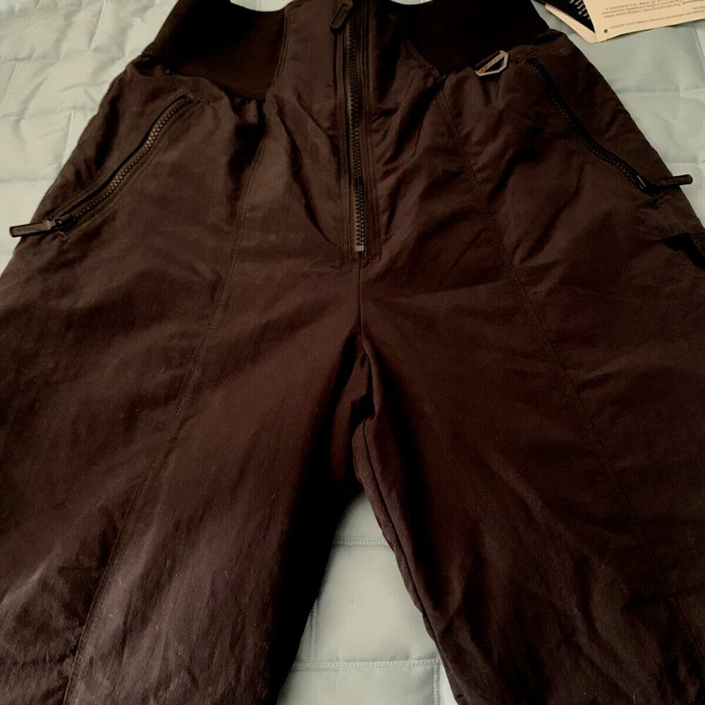 NWT Vintage Black High Waist Tyrolia SKI PANTS SZ 12 Stirrups Stretch Bitermica